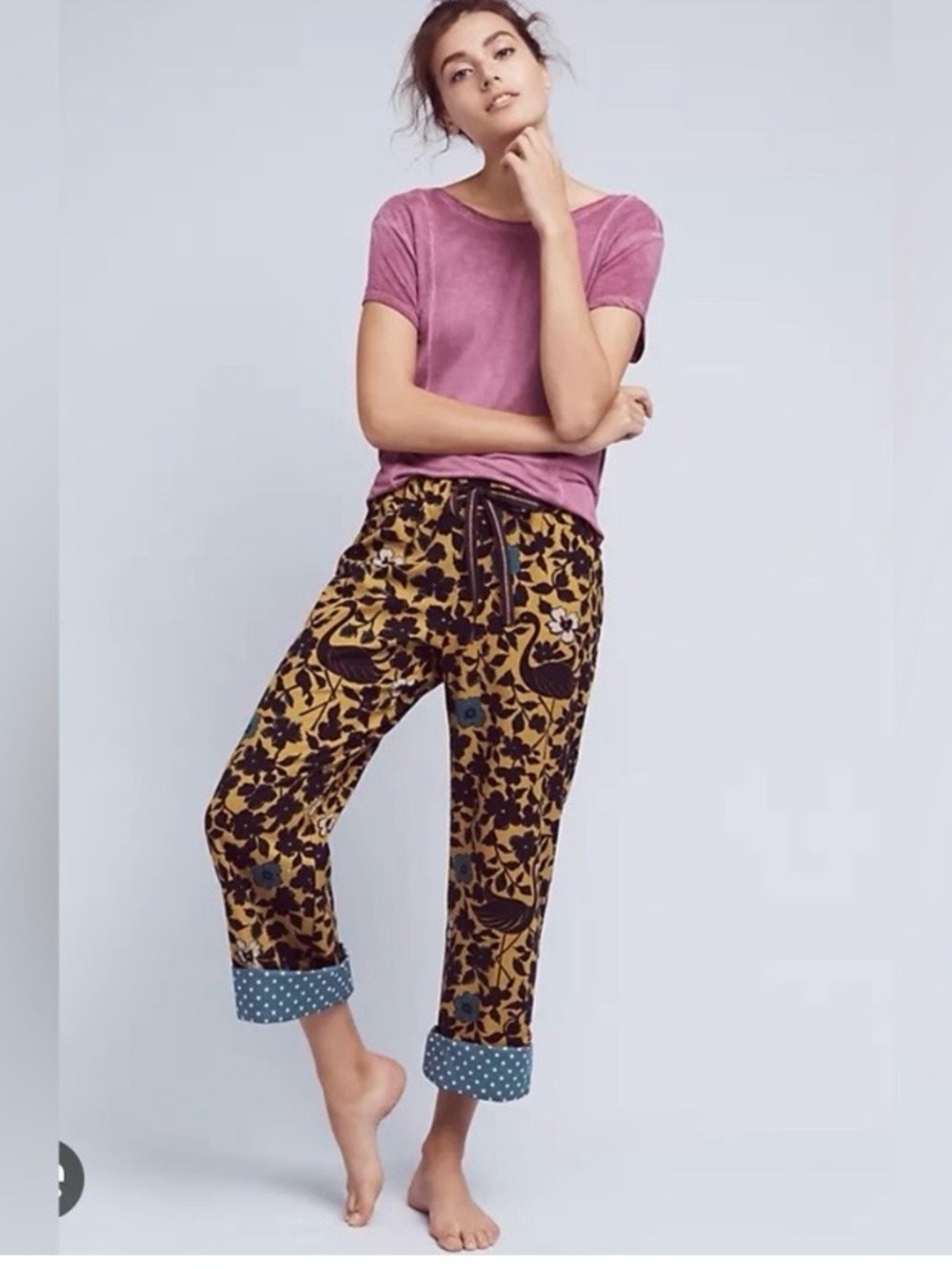 Lilka Birdsong Flannel Sleep Pants from Anthropologie - Size Small